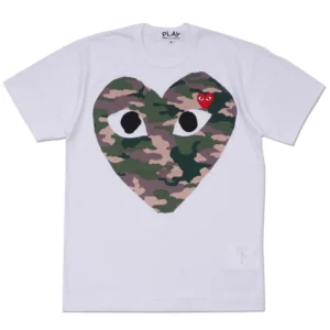 Comme Des Garcons Play Camo Heart Logo Tee ‘White’