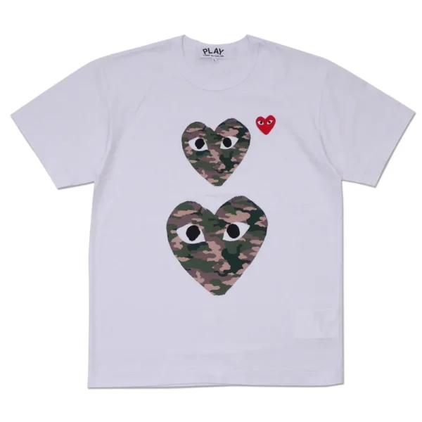 Comme Des Garcons Play Camouflage Heart Duo T-Shirt ‘White’