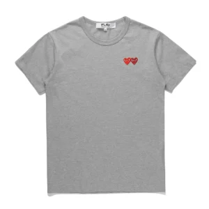 Comme Des Garcons Play Double Heart Tee ‘Grey’