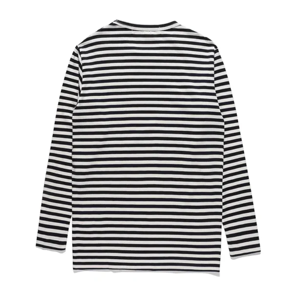 Comme Des Garcons Play Heart Stripped Longsleeve Shirt Black