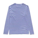 Comme Des Garcons Play Heart Stripped Longsleeve Shirt Blue