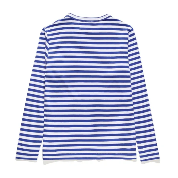 Comme Des Garcons Play Heart Stripped Longsleeve Shirt Blue