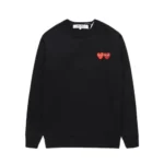 Comme Des Garcons Play Double Heart Sweatshirt Black