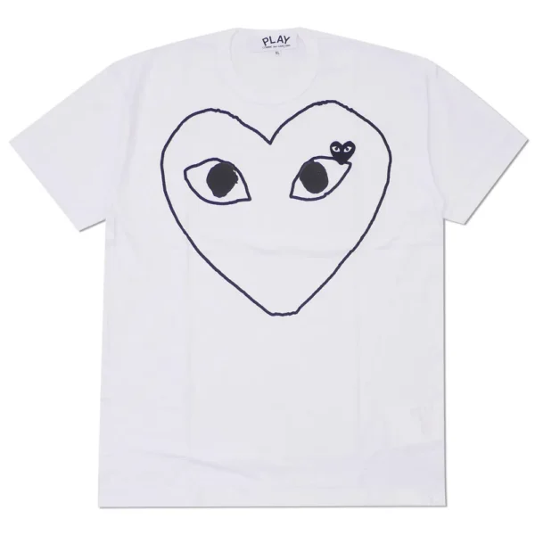 Comme Des Garcons Play Black Emblem Outline T-Shirt